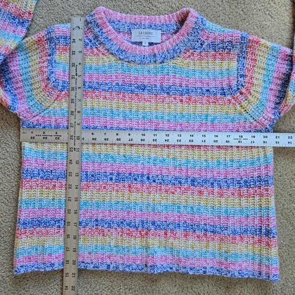NWOT La Ligne Cherie Wool Cashmere Striped Pastel Sweater Medium - Picture 5 of 11